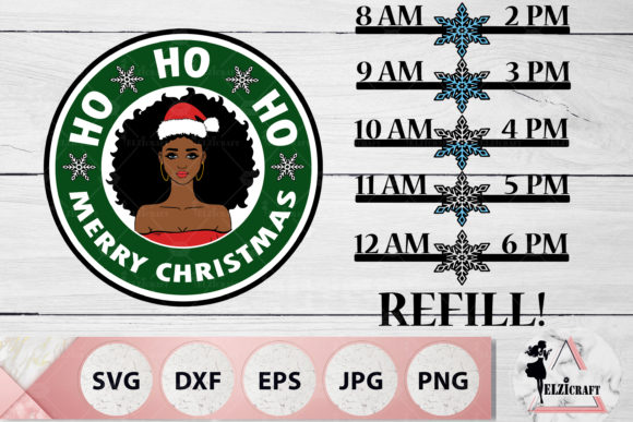 Christmas Afro Girl Graphics for Holiday Crafts