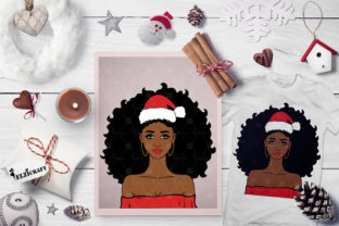Christmas Afro Girl, Santa Claus Hat: A Festive Graphics Craft