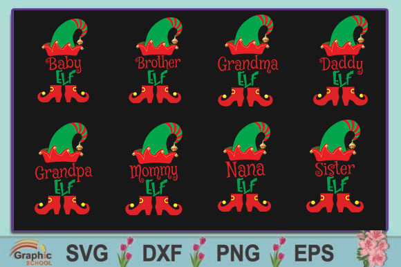 Christmas Elf Family Graphics for Holiday Crafts