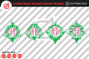 Christmas Monogram Frame Cutting File: Graphics for Crafts