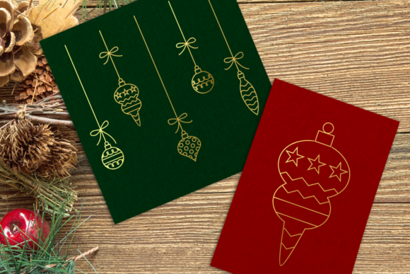 Christmas Ornaments Single Line Graphics for Crafts