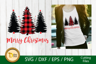 Christmas Red Plaid Trees Graphics for Holiday Crafts