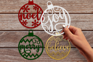 Papercut Christmas Word Ornaments: Graphics for Crafts