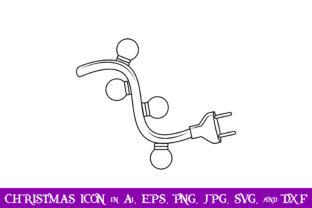 String Lights Christmas Icon: Graphics for Editorial Use